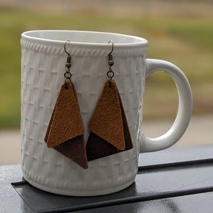 Genuine leather earrings